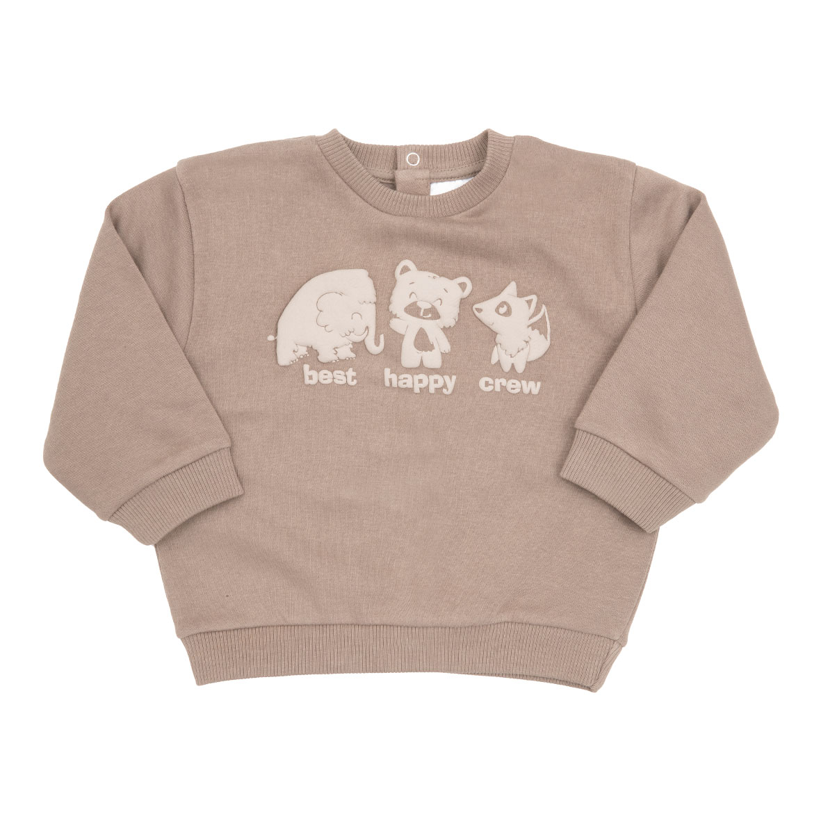 Toys Center Baby Felpa Bimbo Marrone Stampata con Bottoni