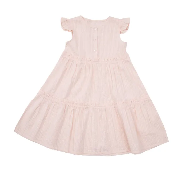 Vestito Bimba Girocollo Rosa Antico con Bottoni