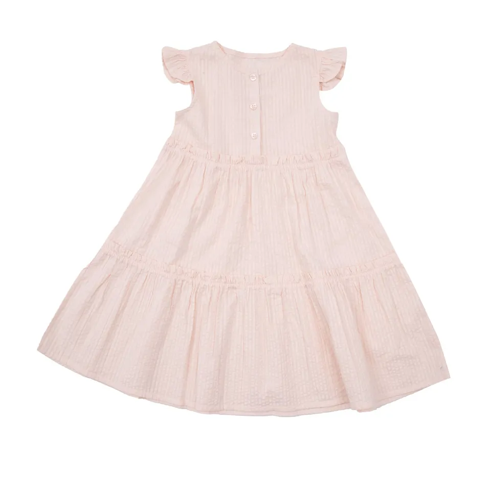 Vestito Bimba Girocollo Rosa Antico con Bottoni