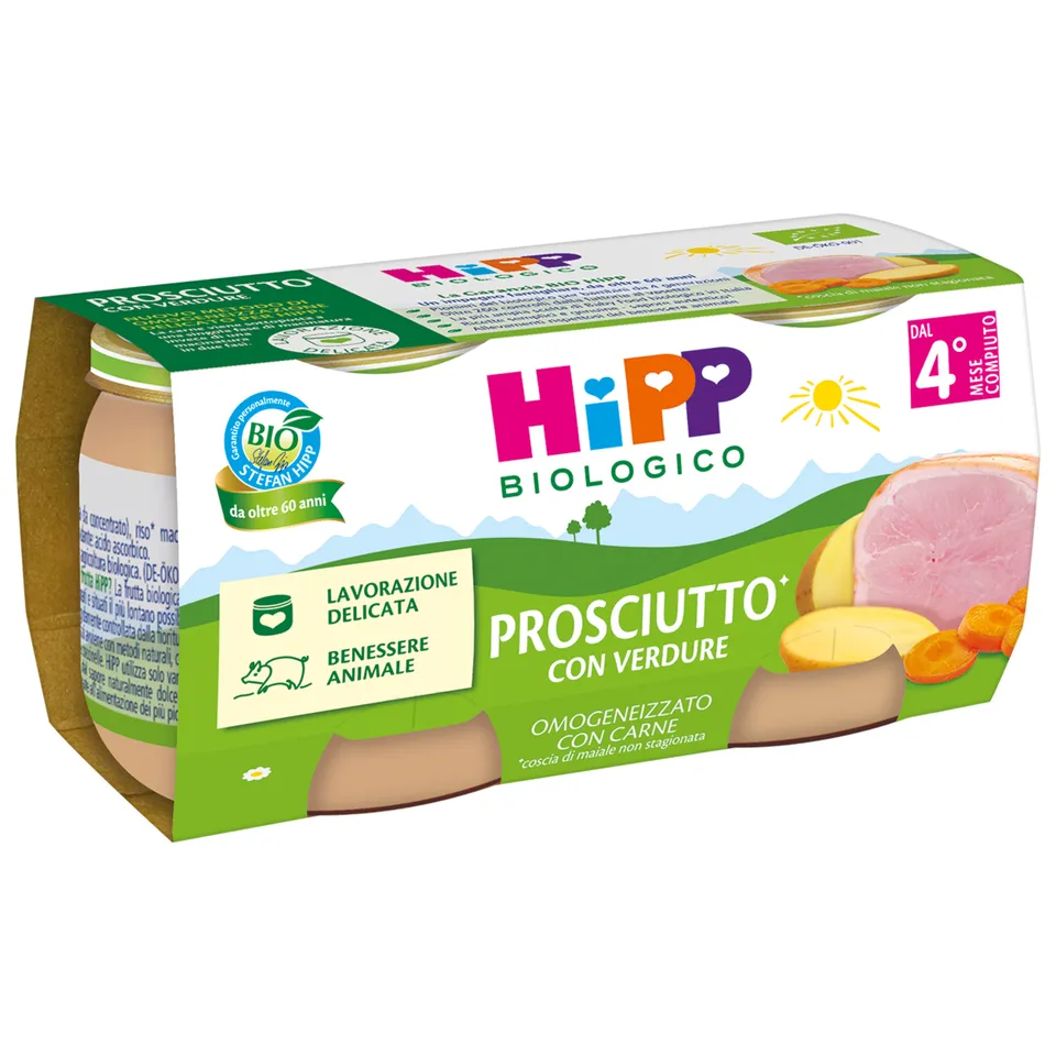 HiPP omogeneizzato prosciutto verdure 2x80g bio
