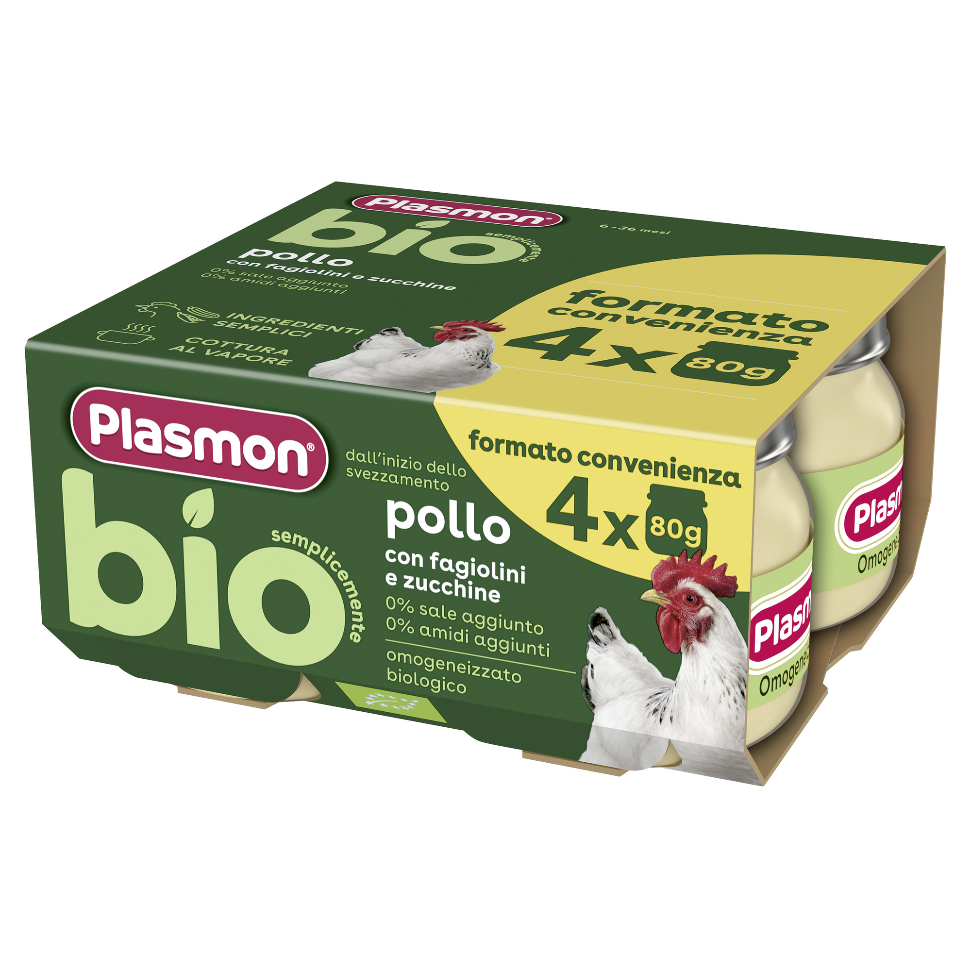 Plasmon Bio omogeneizzato pollo 4x80g fagiolini