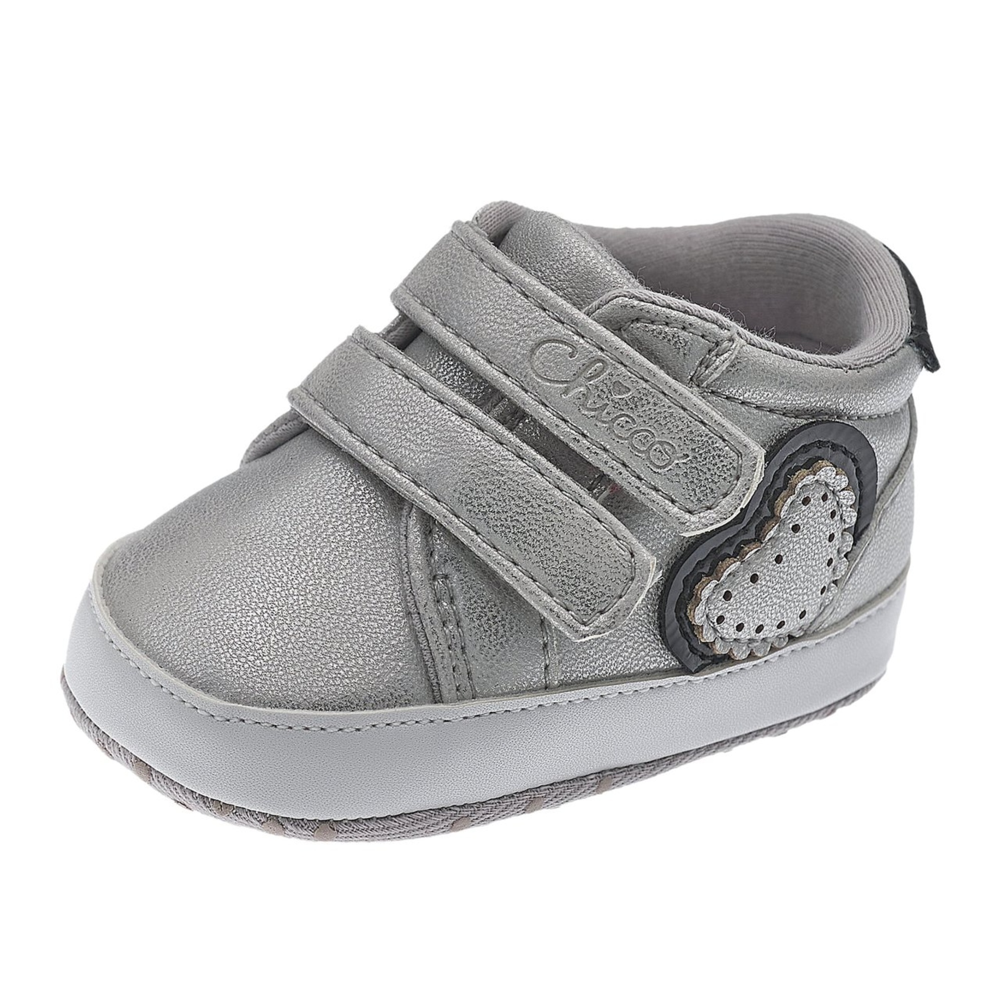 Chicco Novella polacchino doppio velcro cuore argento