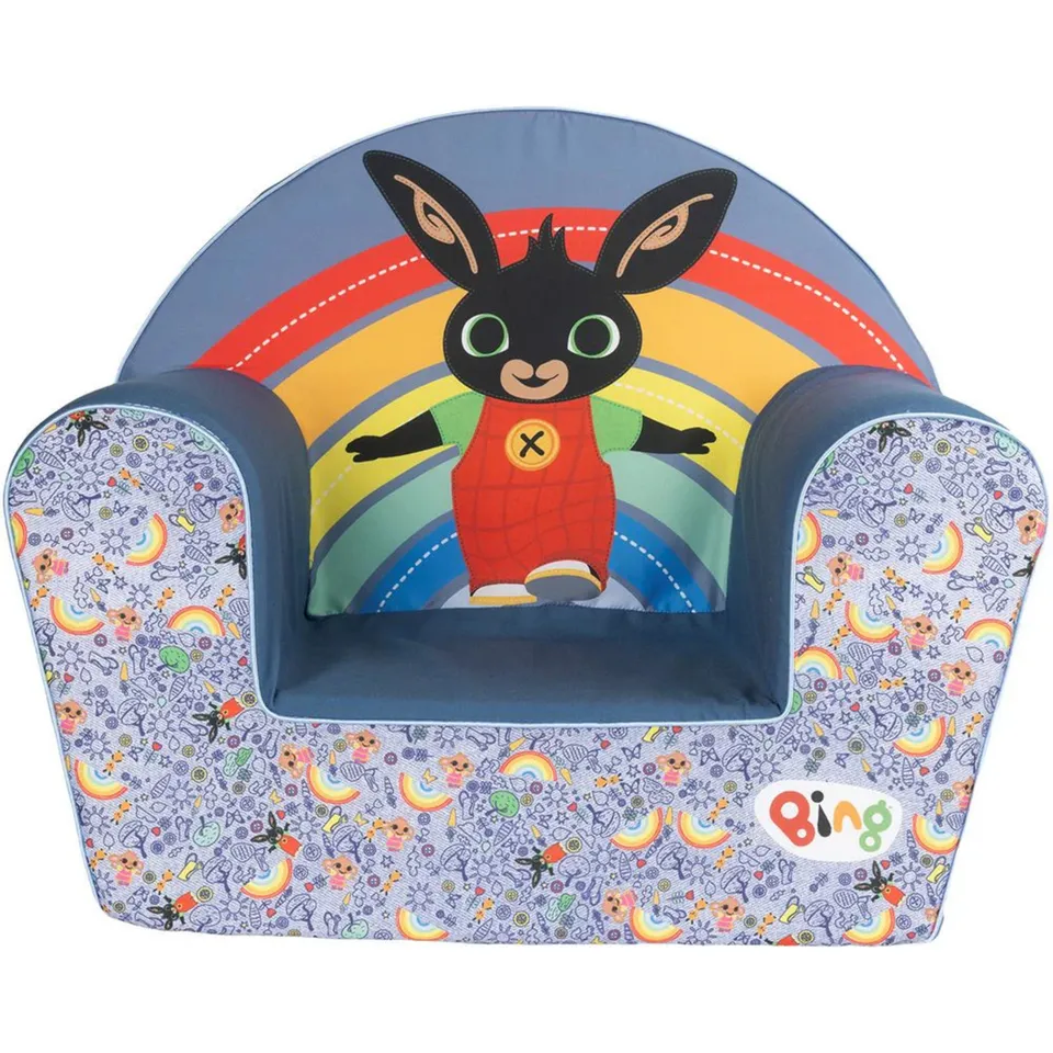 Bing poltroncina bambini jeans con braccioli imbottiti