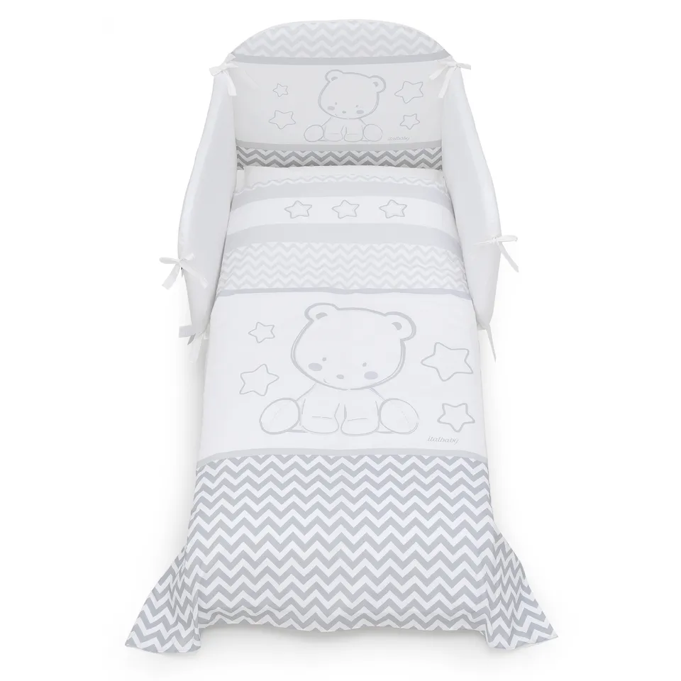 Italbaby Popstar Grey completo piumone 4 pezzi cotone
