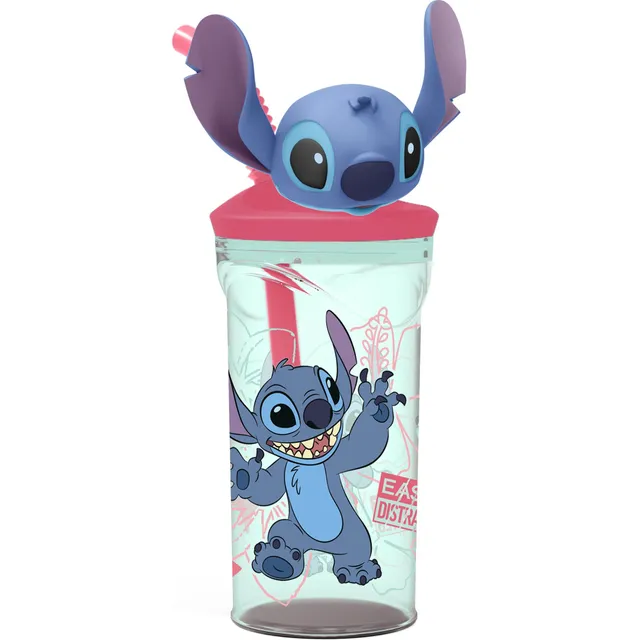 Stitch Bicchiere 3D 360 ml con Cannuccia Lavabile