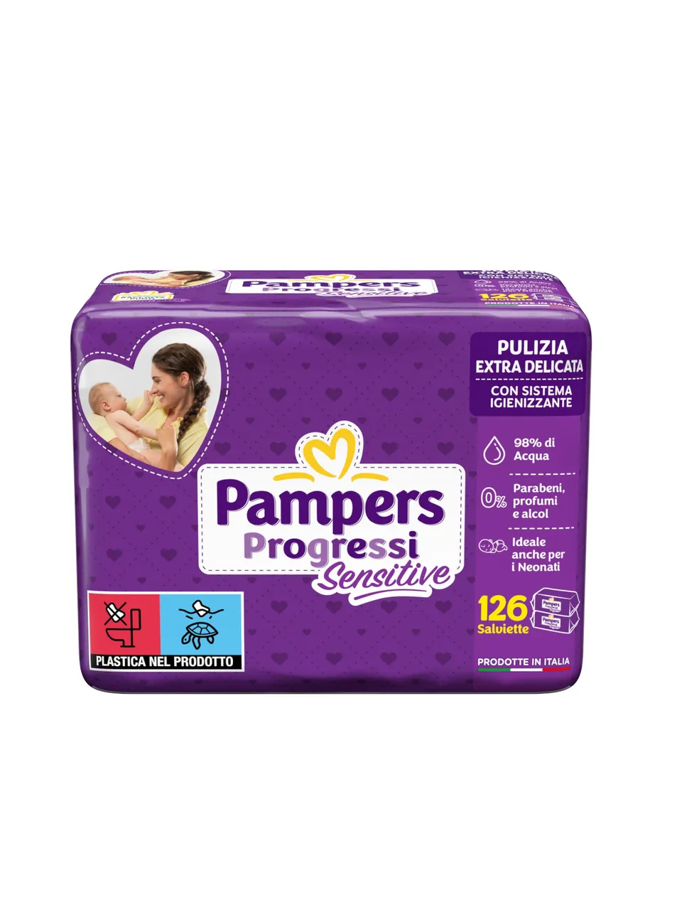 Pampers Progressi Sensitive Salviettine 126 pz Senza Profumo