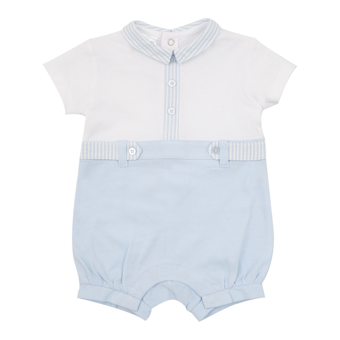 Toys Center Baby Piquet tutina corta bimbo azzurra bottoni clip