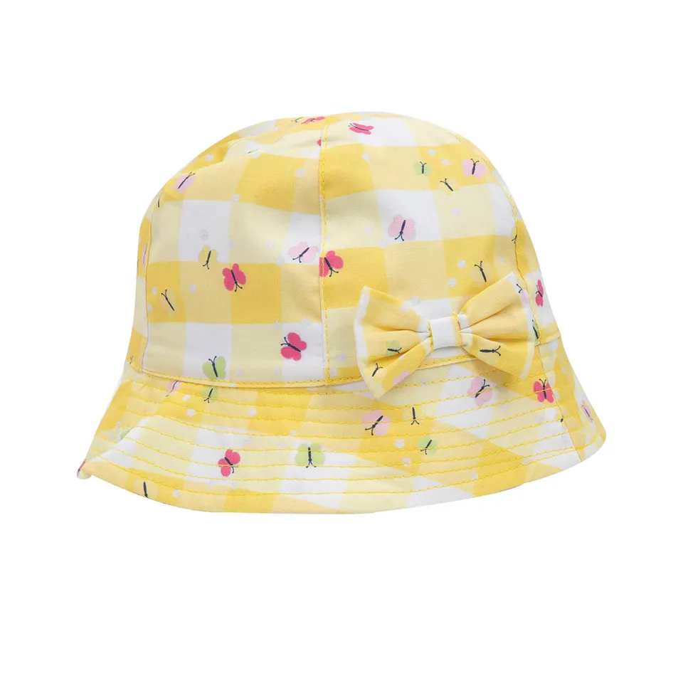 Toys Center Baby cappellino bambina giallo farfalle popeline