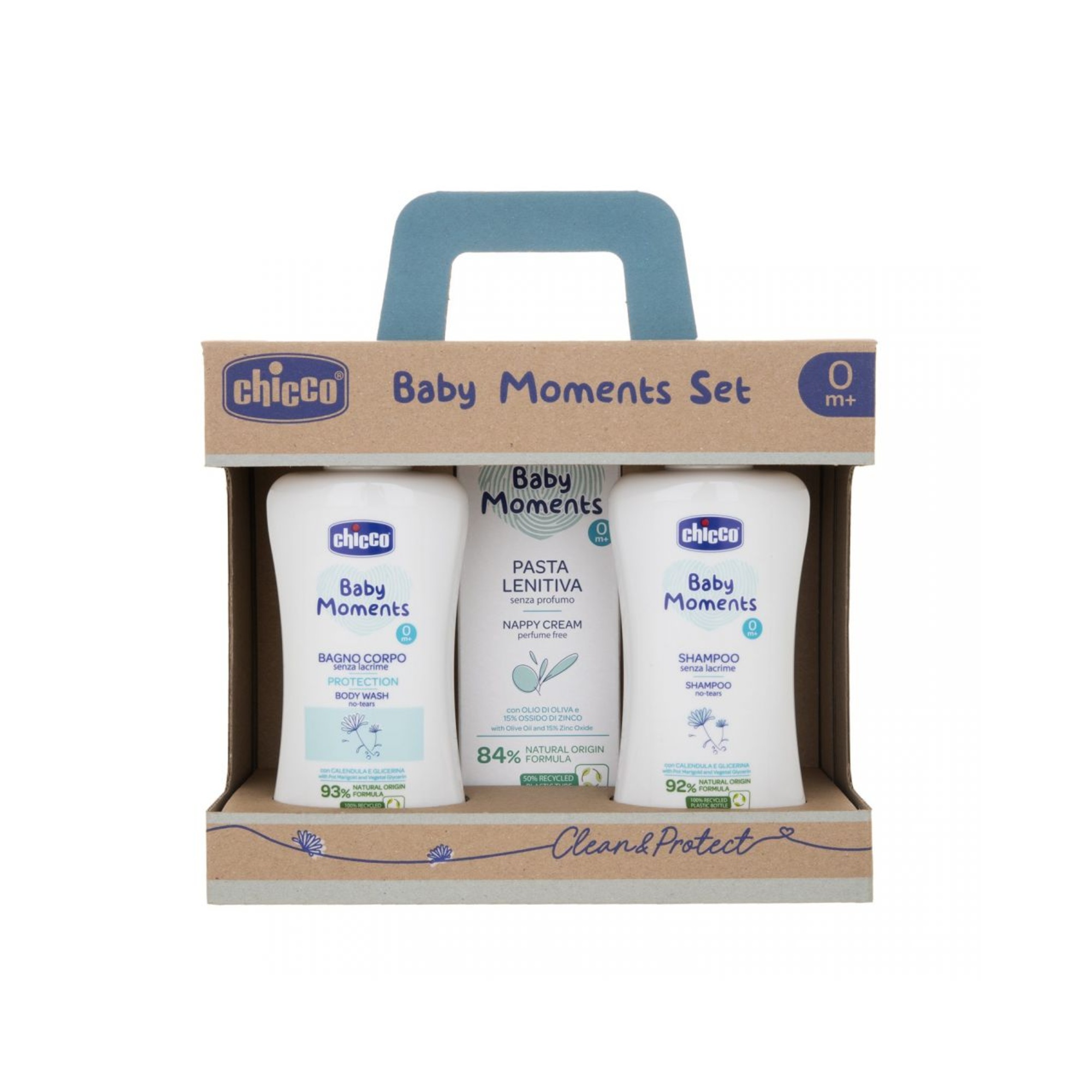 Chicco Baby Moments Set Bagno Shampoo Pasta Lenitiva nascita