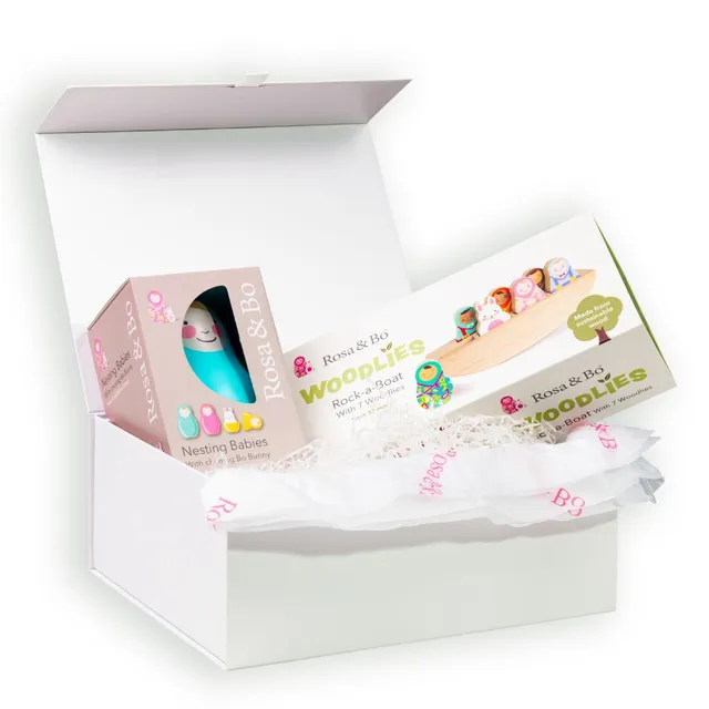 Rosa & Bo Little Friends set regalo nesting babies woodlies