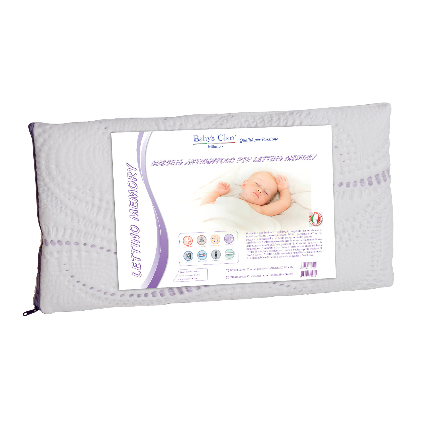 Baby's Clan Bio-Rigena cuscino lettino memory 3D