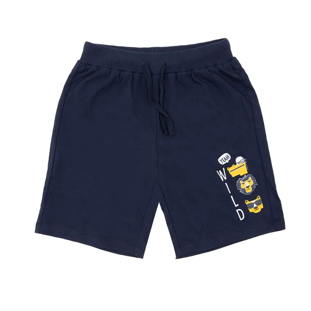 Short jersey bimbo blu stampa animaletti con elastico