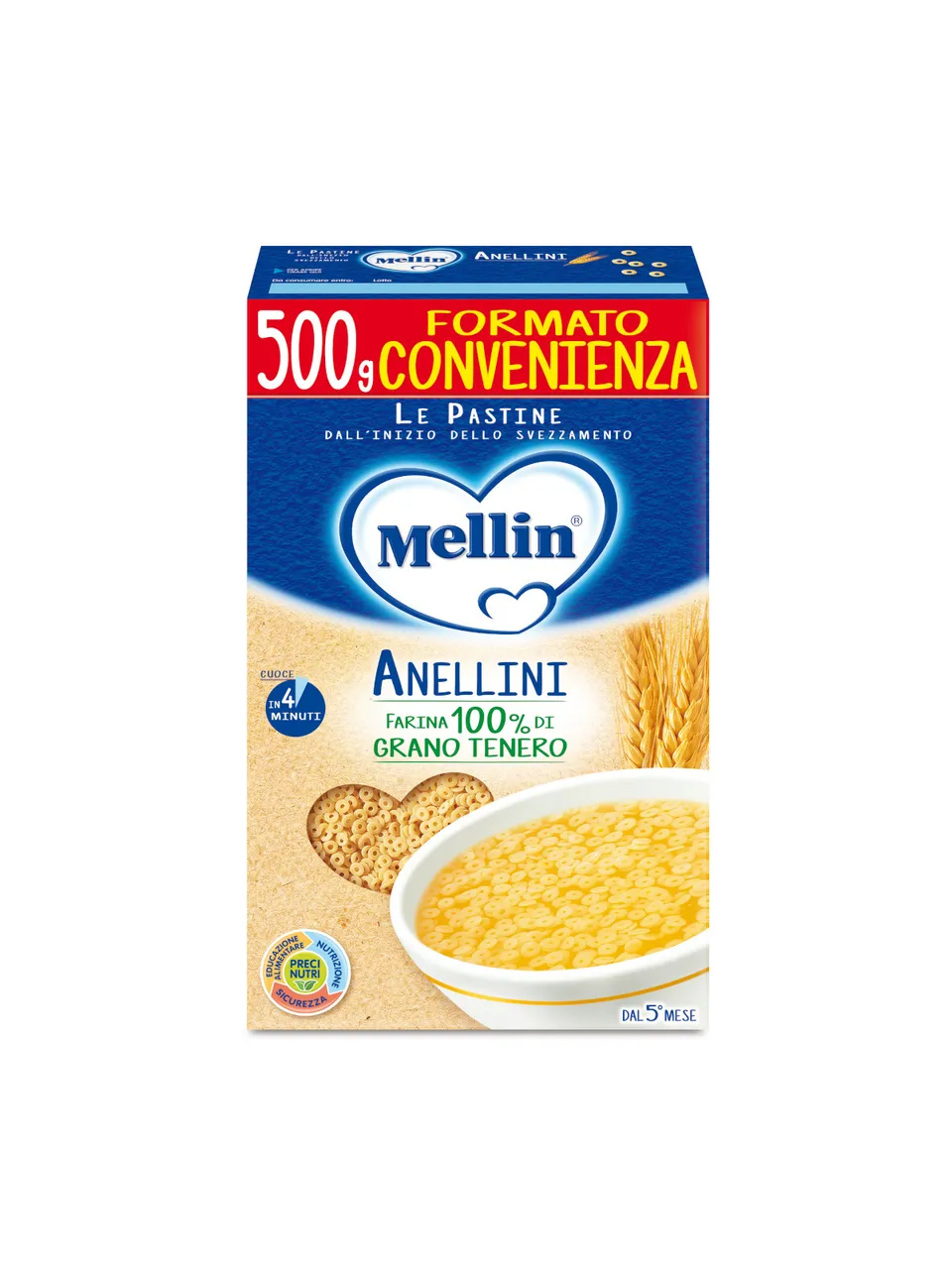 Mellin Anellini pastina 500 g dal 5° mese