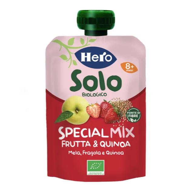 Hero Solo pouch frutta quinoa mela fragola 100 g bio
