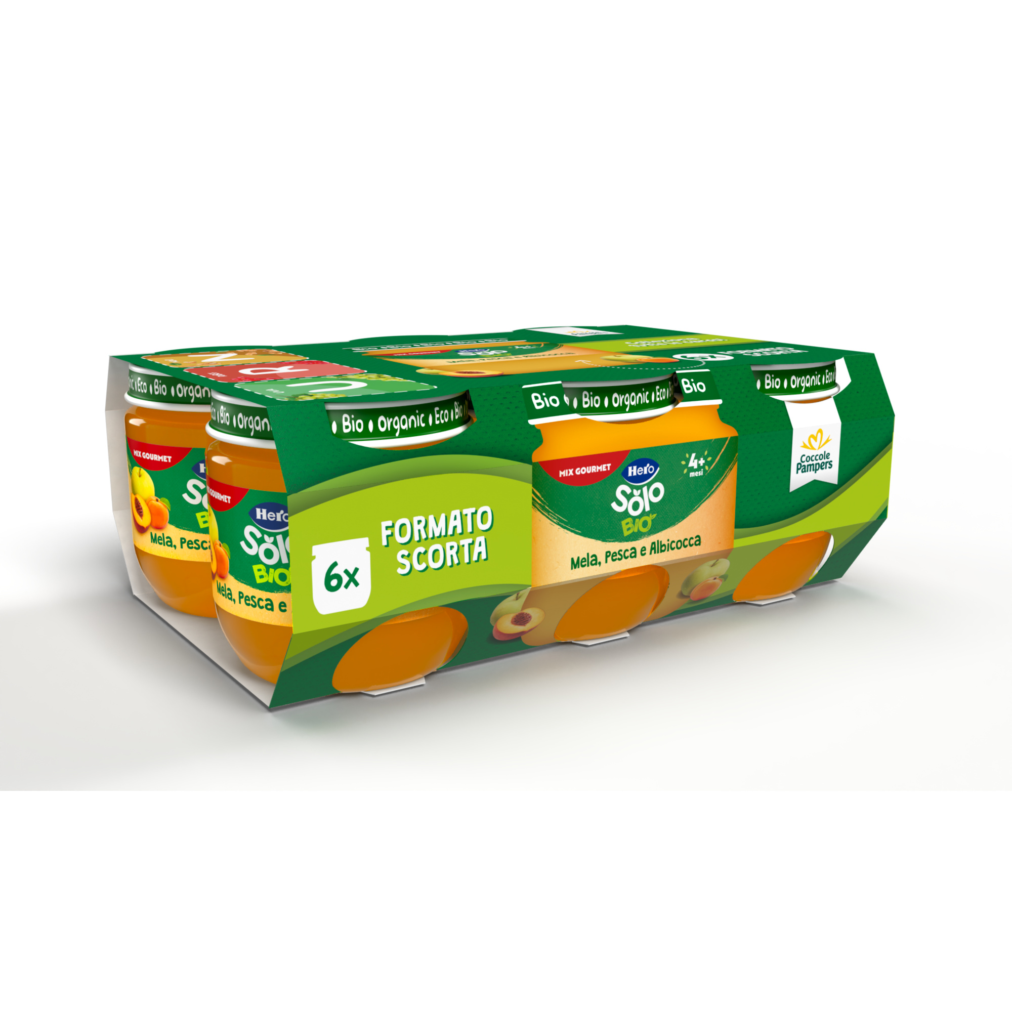 Hero Solo omogeneizzato mela pesca albicocca 6x120 g