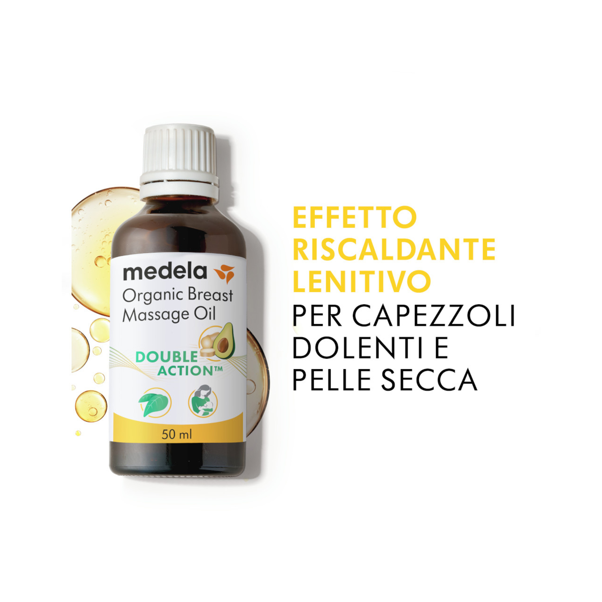 Medela olio massaggio seno bio 50 ml avocado zenzero