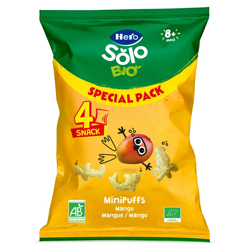 Hero Solo Bio minipuff snack mango 4x15 g dagli 8 mesi