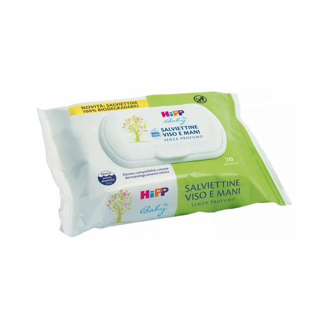 Hipp Salviettine Viso e Mani 20 pz Olio Mandorle Bio