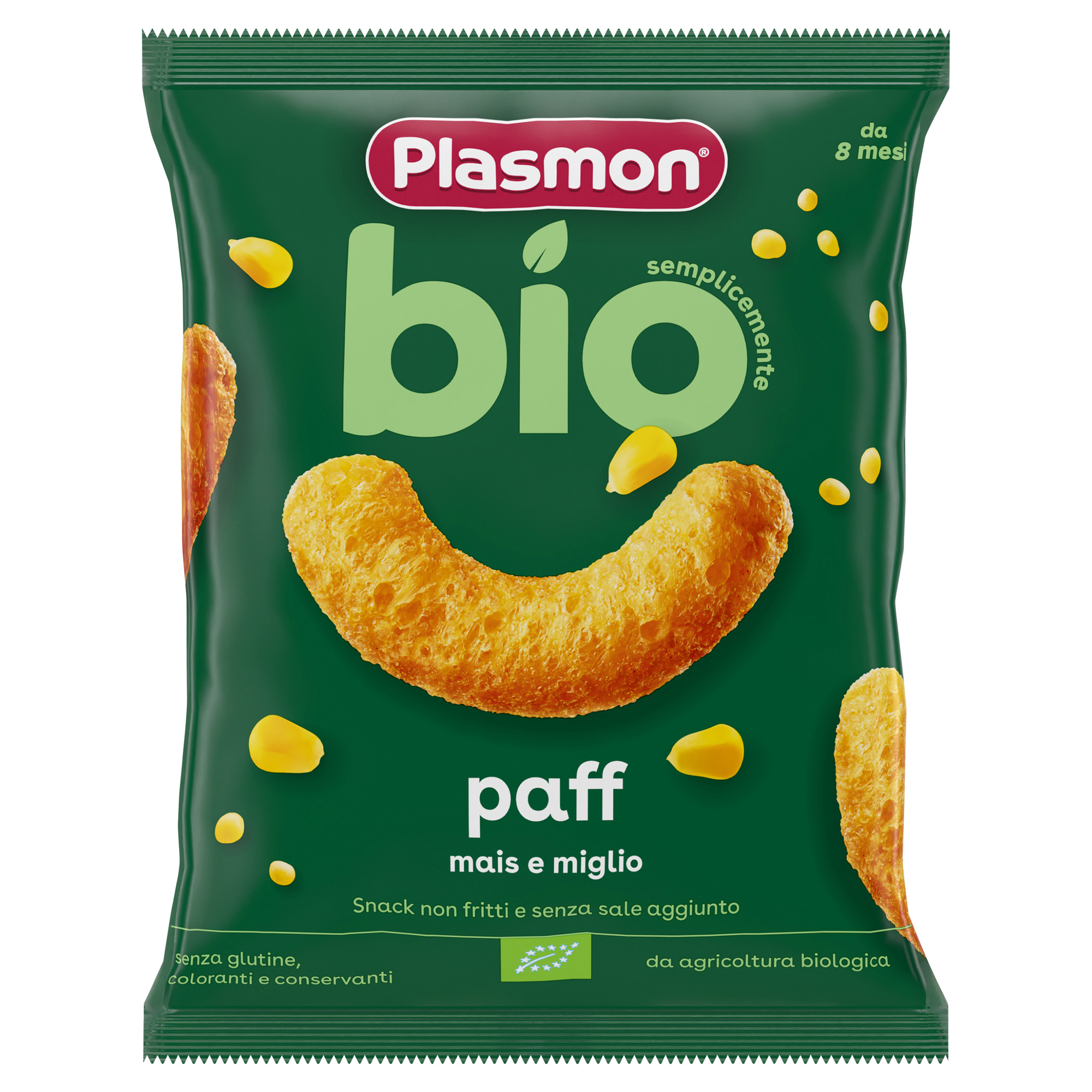 Plasmon Paff Bio Snack Mais Miglio 15 gr Biologico