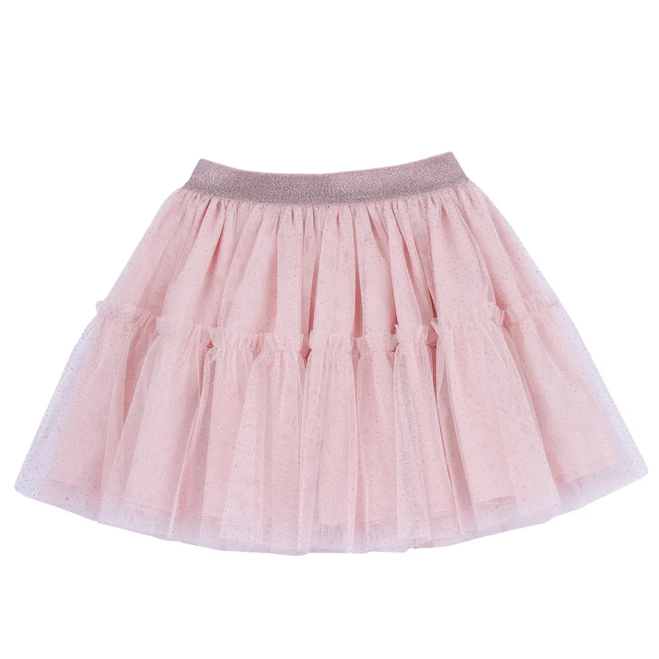 Gonna bambina tulle rosa elegante cerimonia