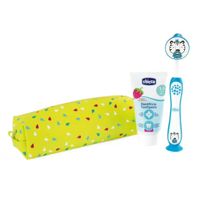 Chicco Set Igiene Orale Azzurro 36M+ Fragola