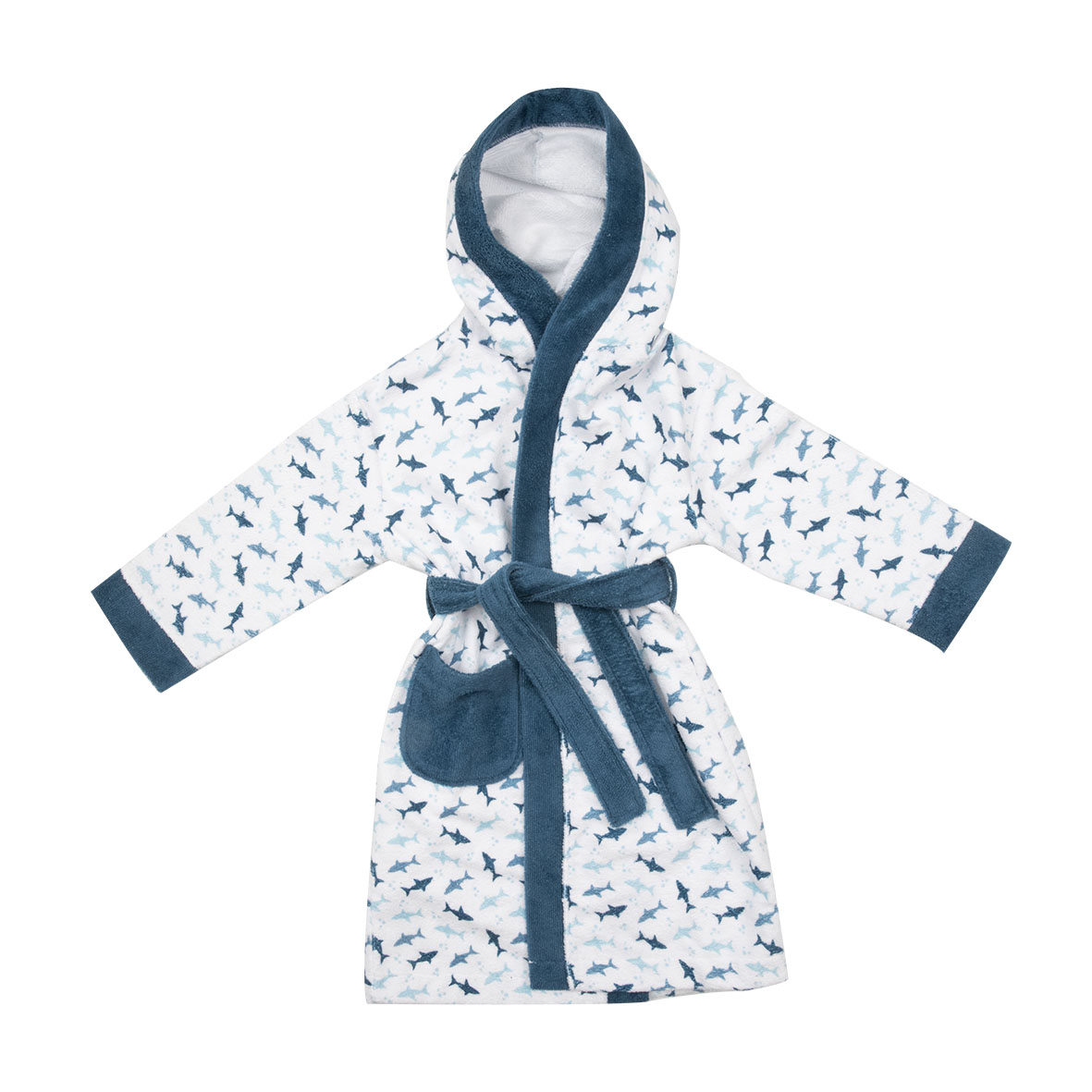 Toys Center Baby accappatoio bimbo squali bianco blu cotone