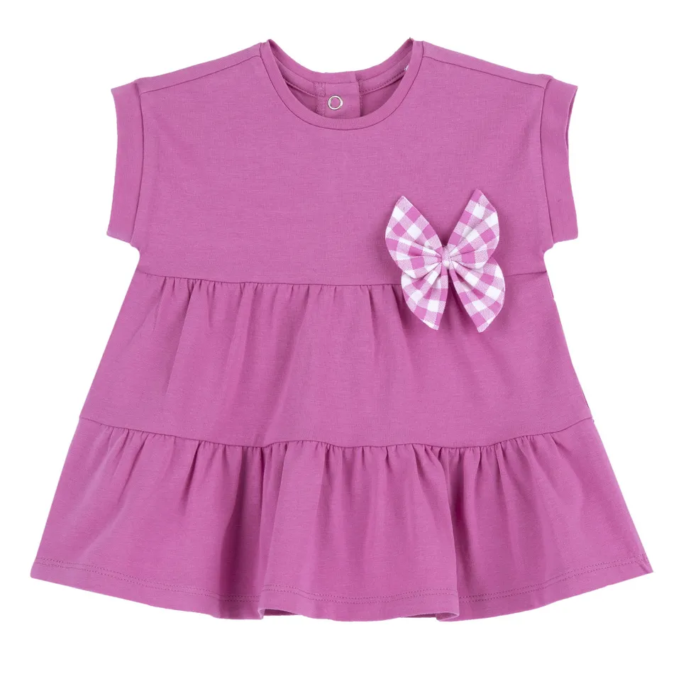 Chicco vestito neonata cotone maniche corte rosa