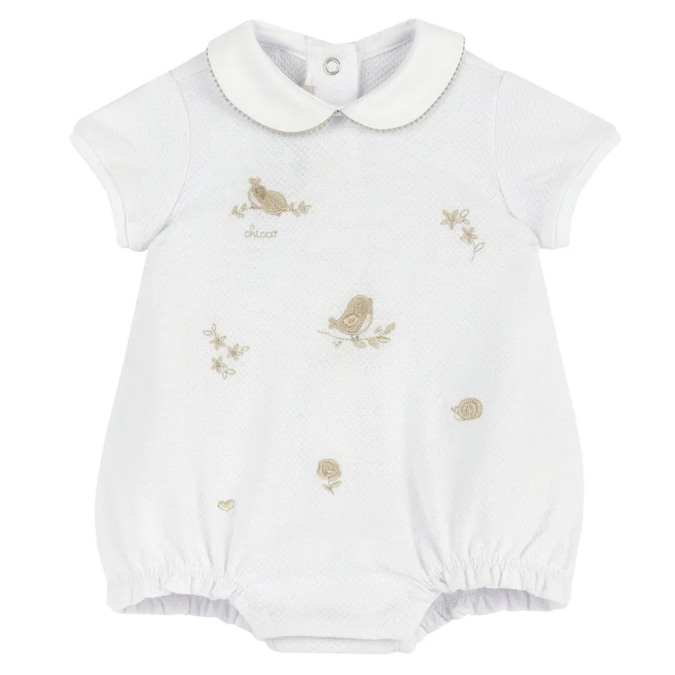 Chicco Pagliaccetto Elegante in cotone con apertura schiena