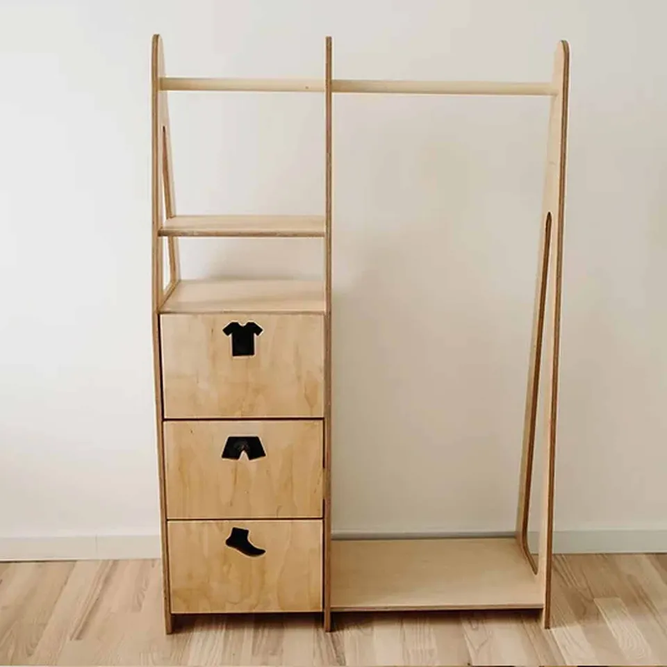 The Dida armadio Montessori con cassetti in betulla