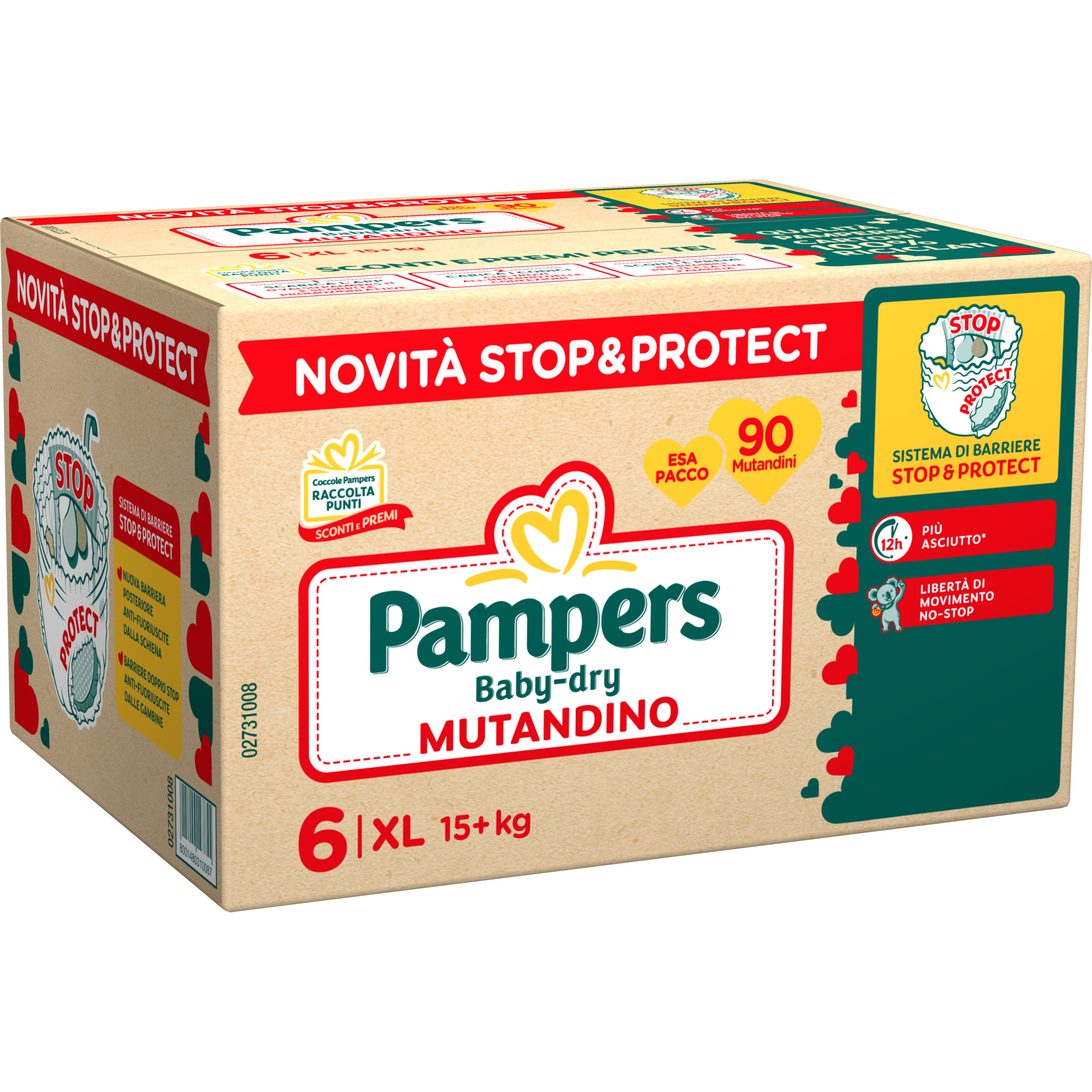 Pampers Baby-Dry pannolini mutandina taglia 6 90 pz 15+ kg
