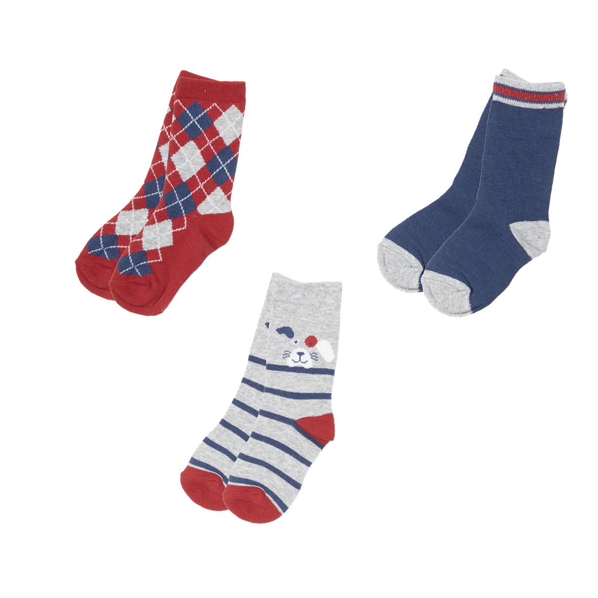 Toys Center Baby calze bimbo 3 paia blu grigio rosso
