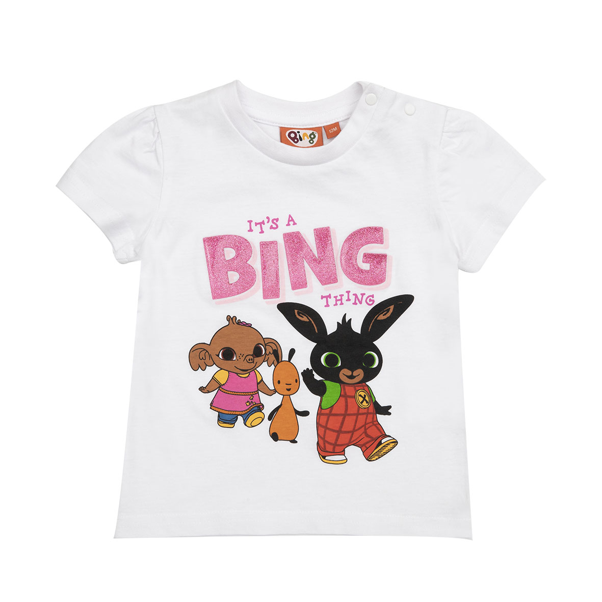Bing t-shirt mezza manica bimba bianca jersey Bing