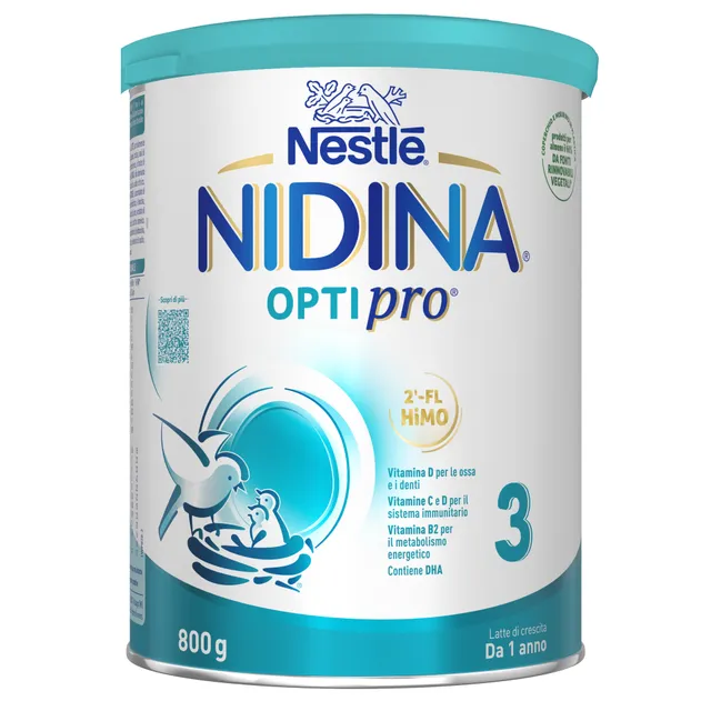 Nestlé Nidina Optipro 3 latte crescita 800g 12 mesi