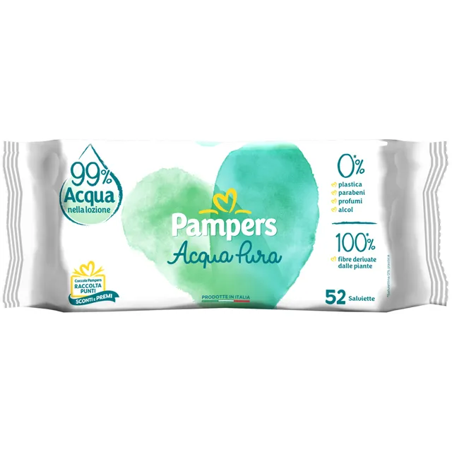 Pampers Acqua Pura salviette 52 pz senza profumo