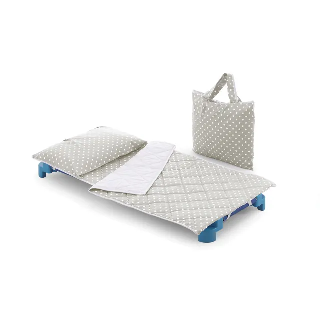 Italbaby set asilo trapuntato brandina pois tortora