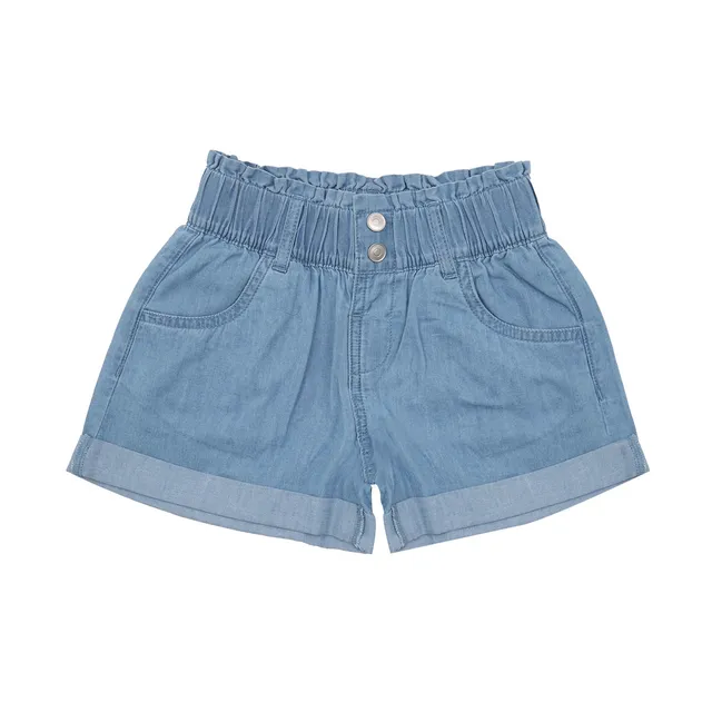 Chicco short denim bimba blu elastico tasche