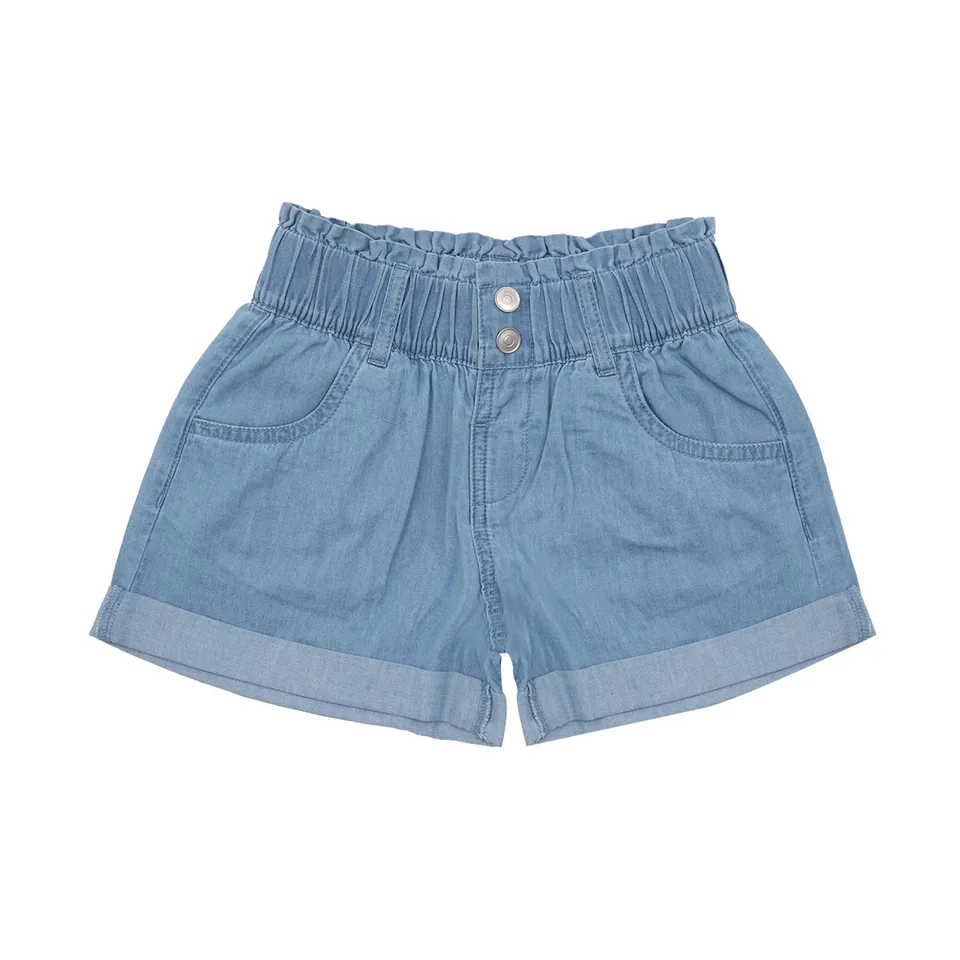 Chicco short denim bimba blu elastico tasche