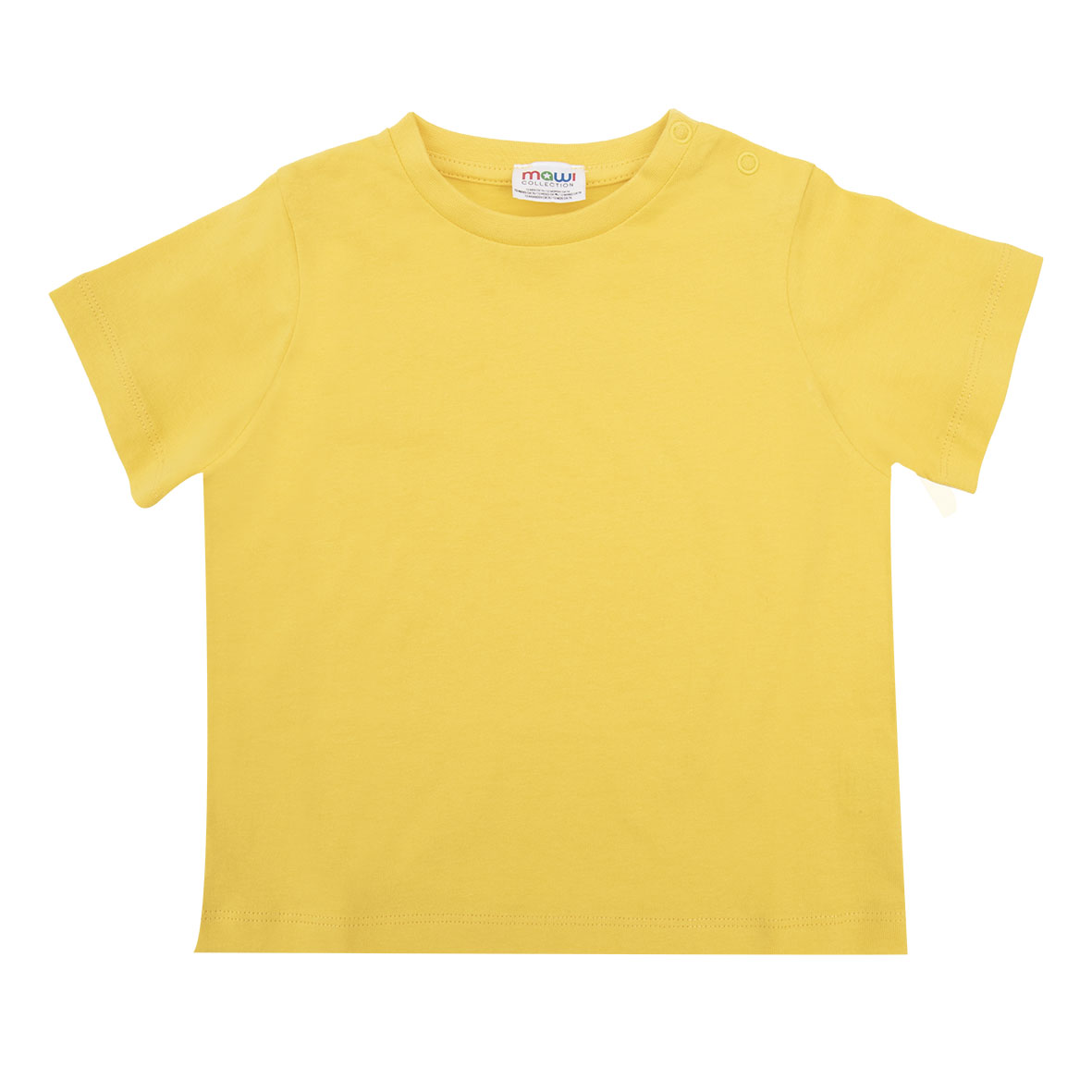 T-shirt bimbo mezza manica giallo sole tinta unita