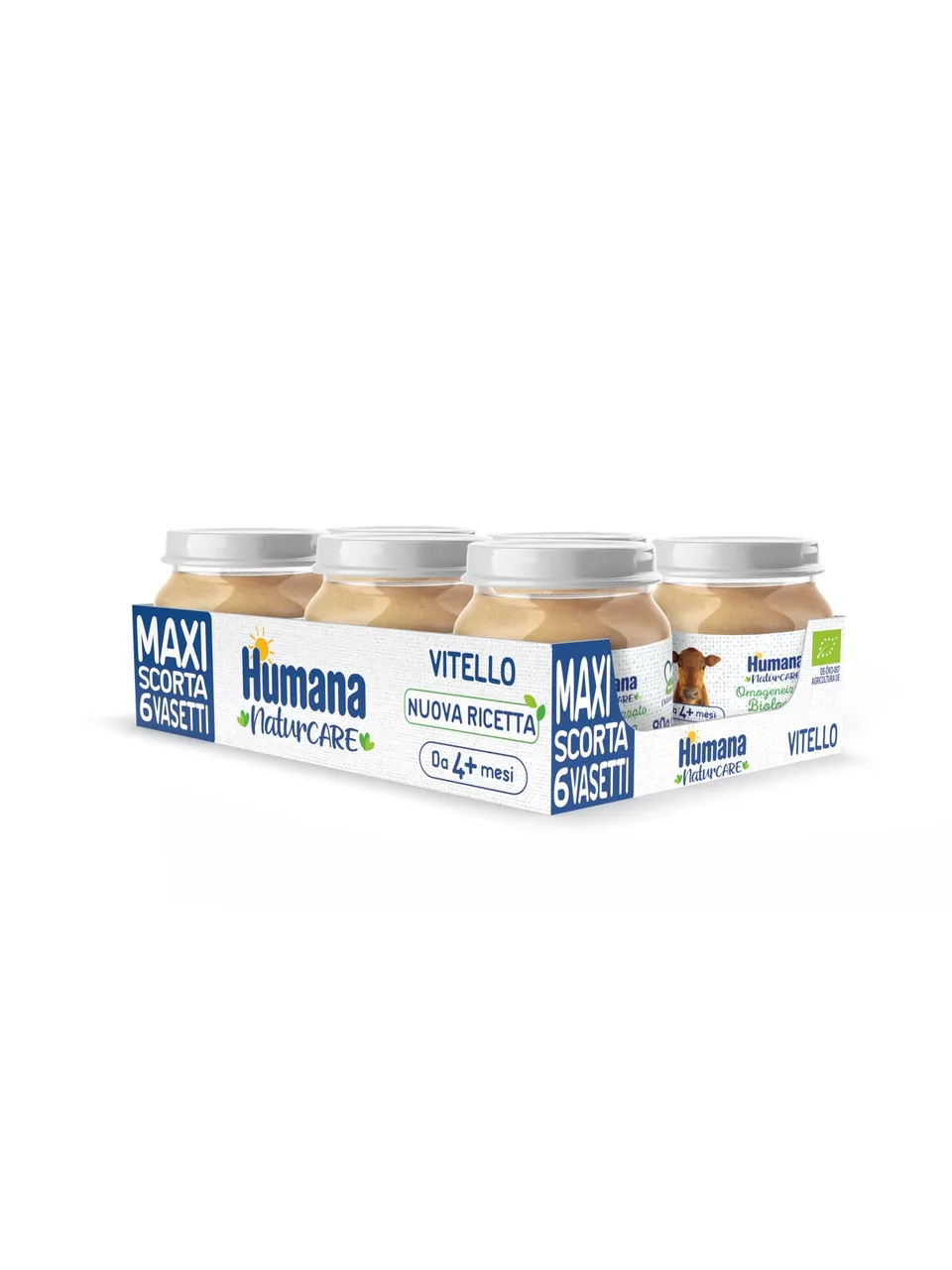 Humana omogeneizzato vitello biologico 6x80g riso