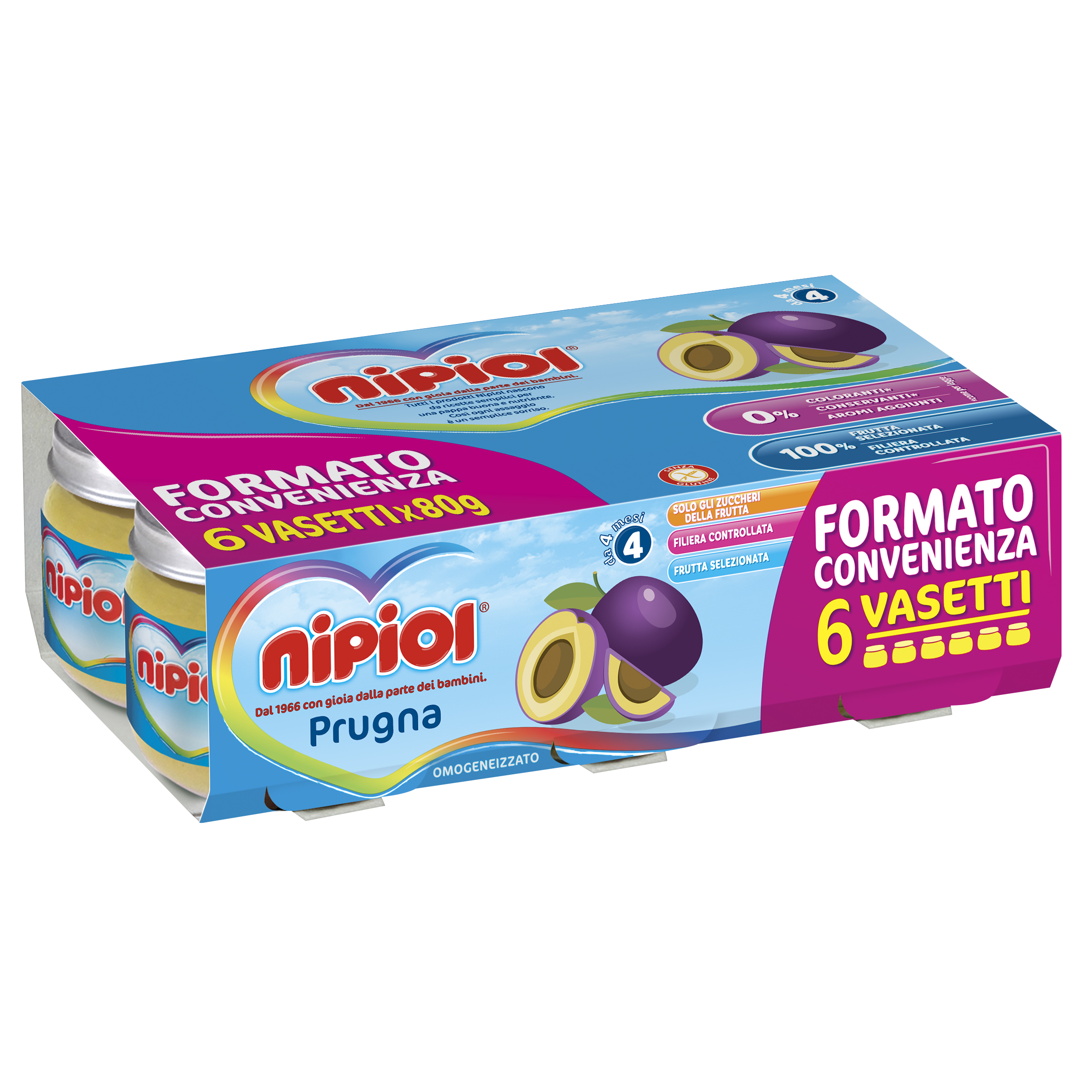 Nipiol Prugna omogeneizzato frutta 6x80 g dal 4 mese