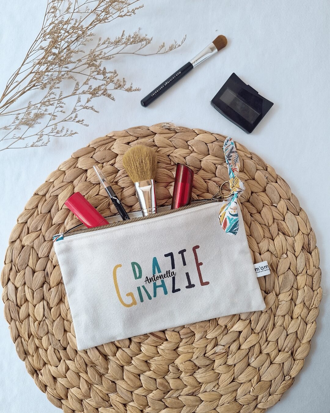 M'Amélie Creations Pochette Grazie Personalizzabile Cotone Maestre