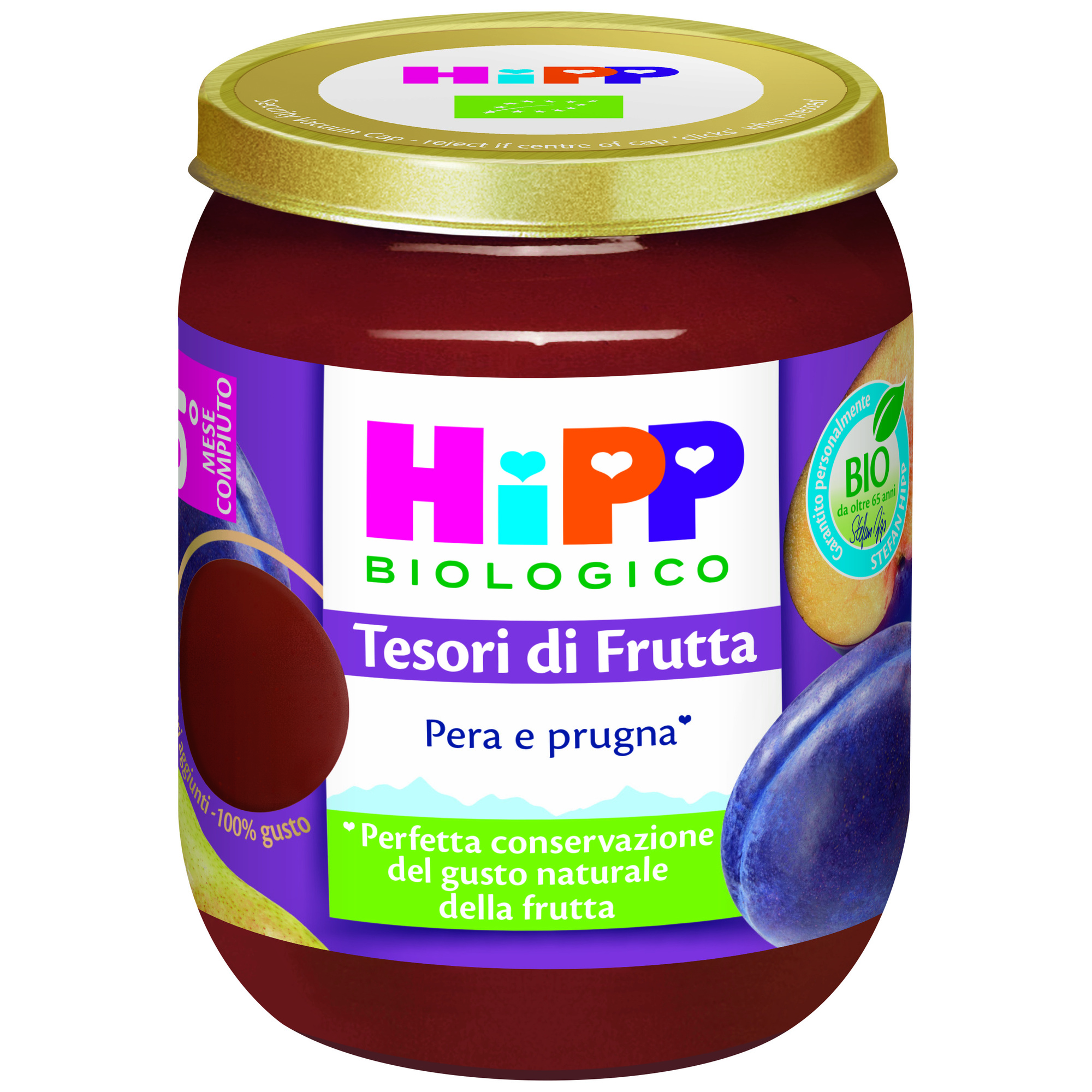 HiPP Tesori di Frutta Omogeneizzato Pera e Prugna 160g Senza Zuccheri