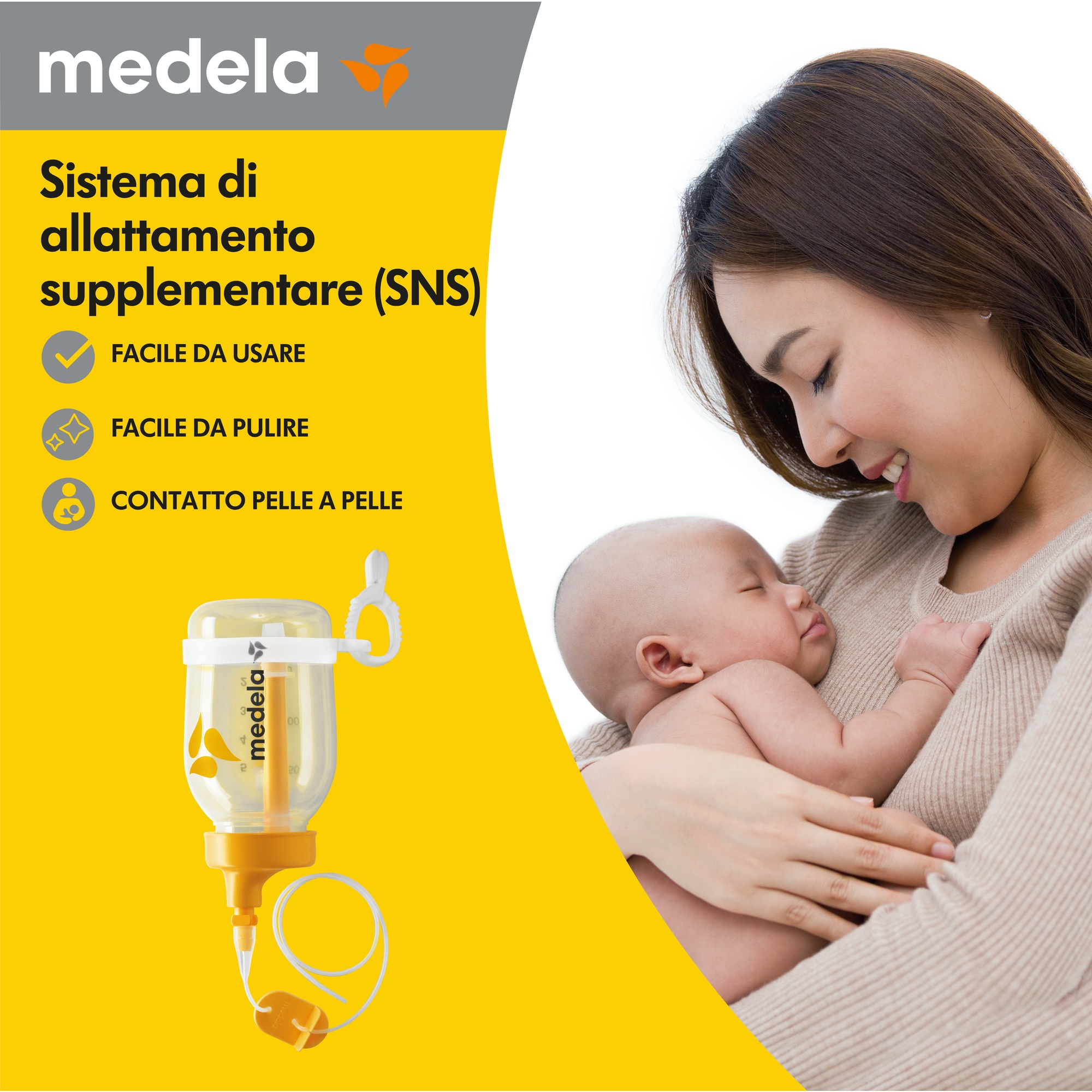 Medela SNS sistema allattamento integrativo con tubicino