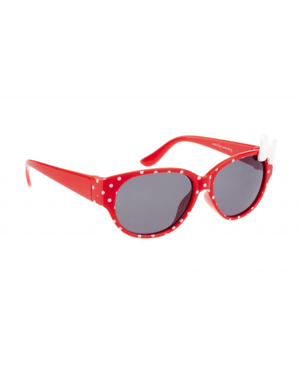 Monkey occhiali sole bimba rossi pois fiocco cat.3