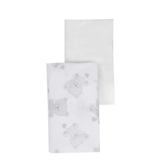 Mawi lenzuola culla carrozzina orsetto grigio set 2 pezzi