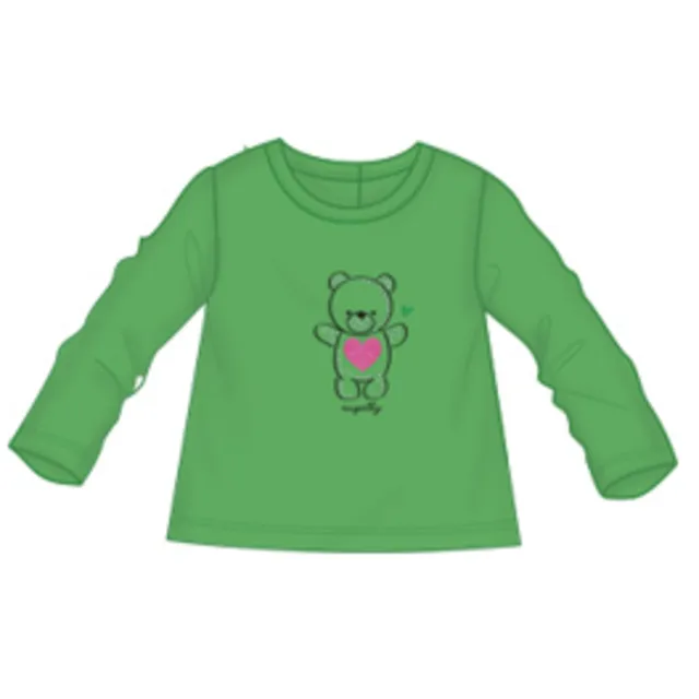 iDO maglietta bambina girocollo verde orso cotone