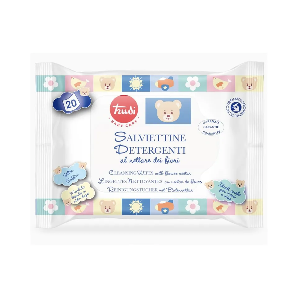 Trudi Baby Care salviettine neonato fiori 20 pz