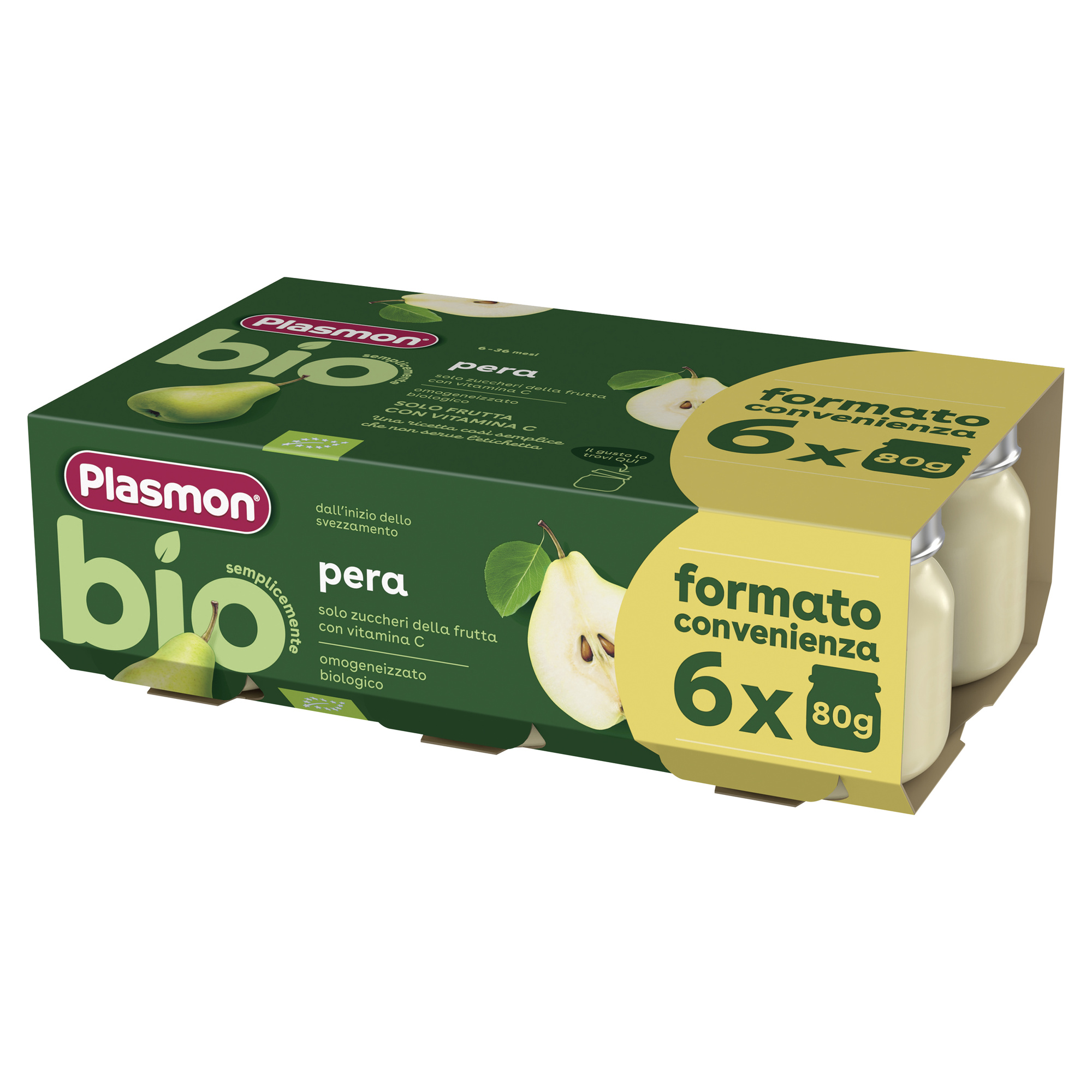 Plasmon Bio omogeneizzato pera 6x80 g frutta bio