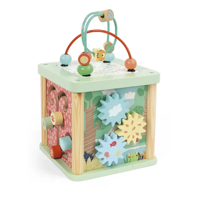 Wood N Play Cubo Multiattività Legno Animali