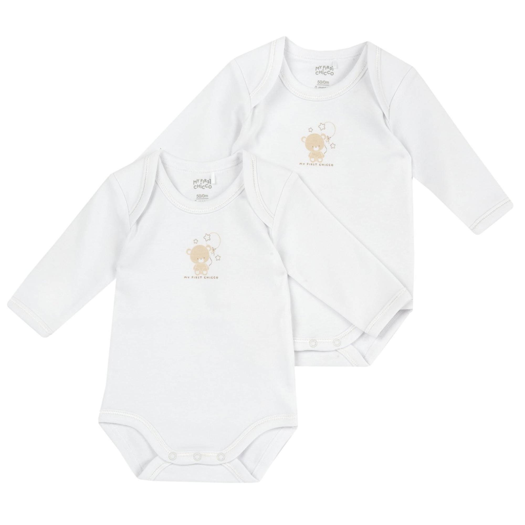 Chicco Set 2 Body Manica Lunga Cotone Felpato